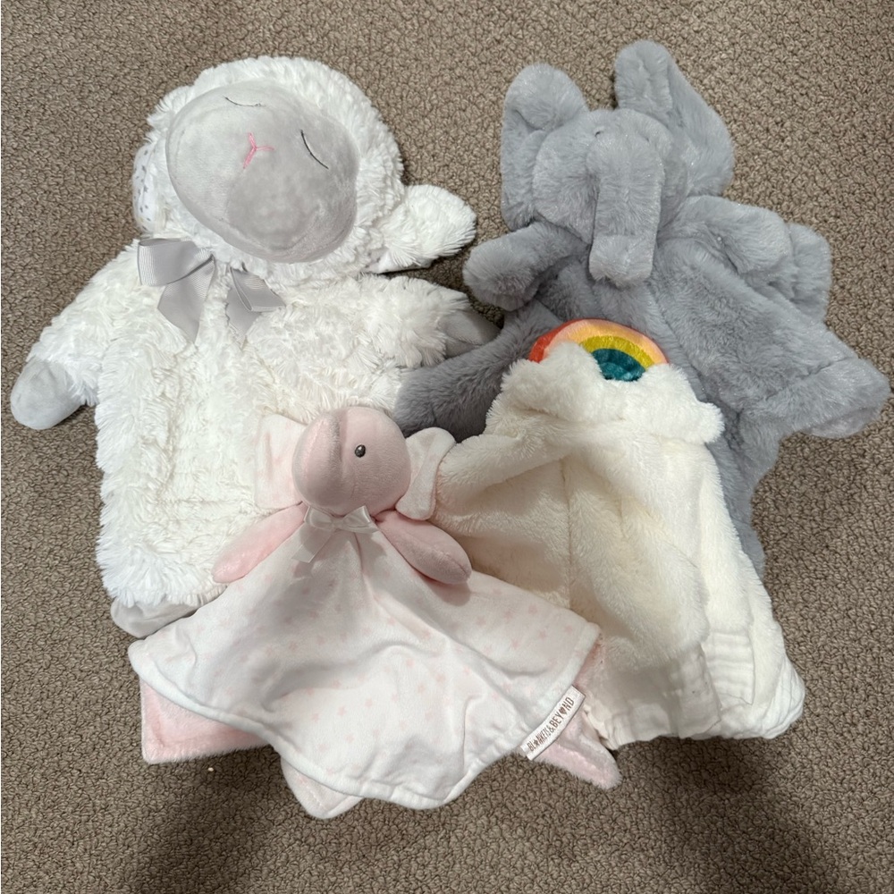 Adorable Plush Animal Loveys Set